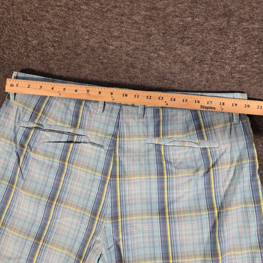 Tommy Bahama Shorts Mens 40 Blue Plaid Boracay Flat Front Nylon Spandex Stretch - Picture 3 of 7